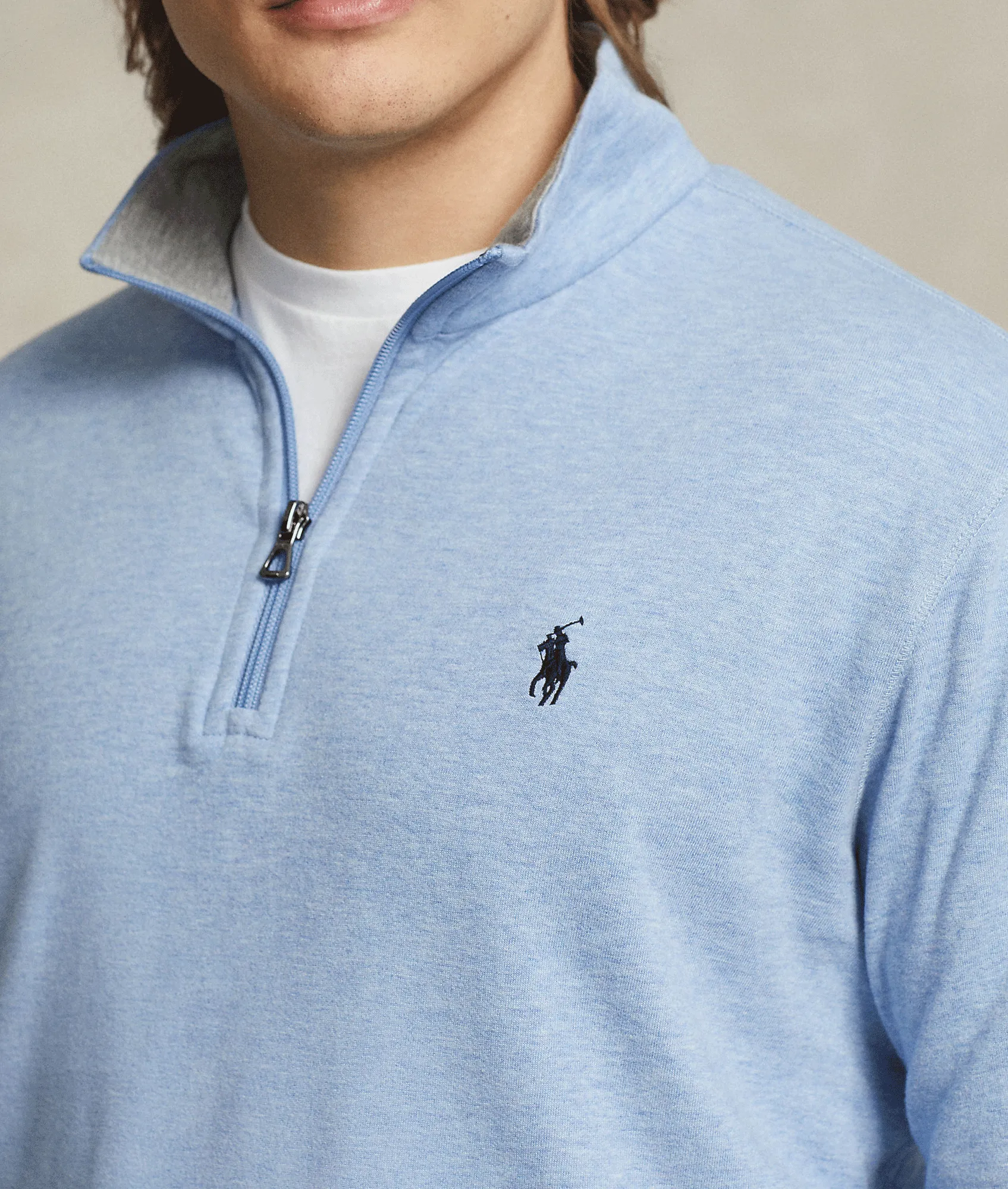 Luxury Jersey Quarter-zip Pullover - Blue