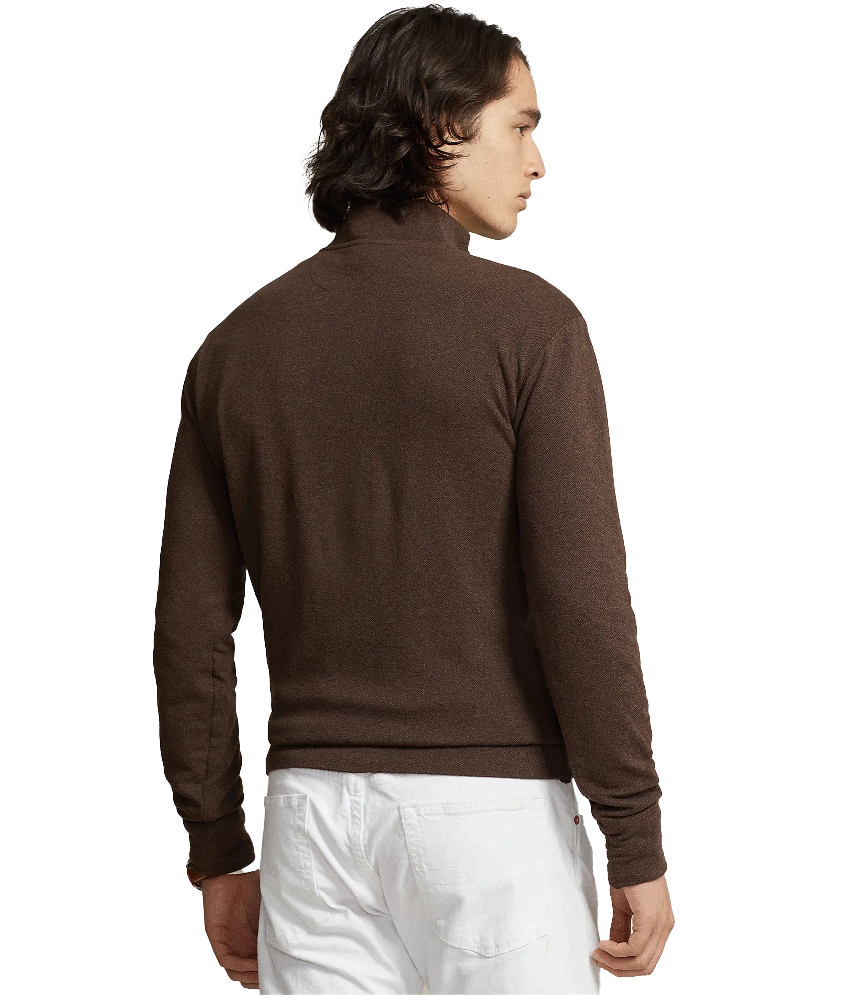 Luxury Jersey Quarter-zip Pullover - Brown