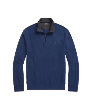 Luxury Jersey Quarter-Zip Pullover - Navy