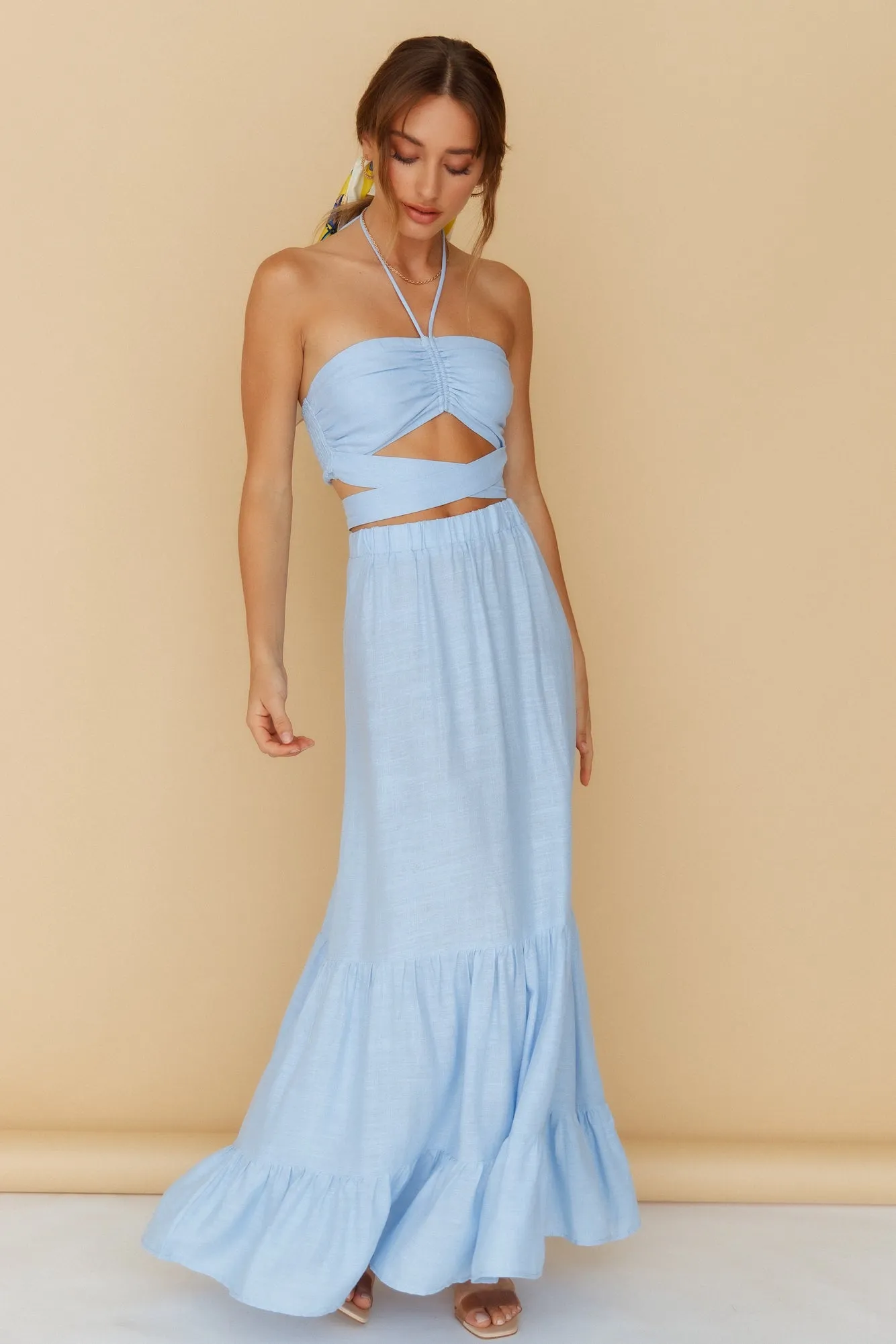 Make It Simple Maxi Skirt Blue