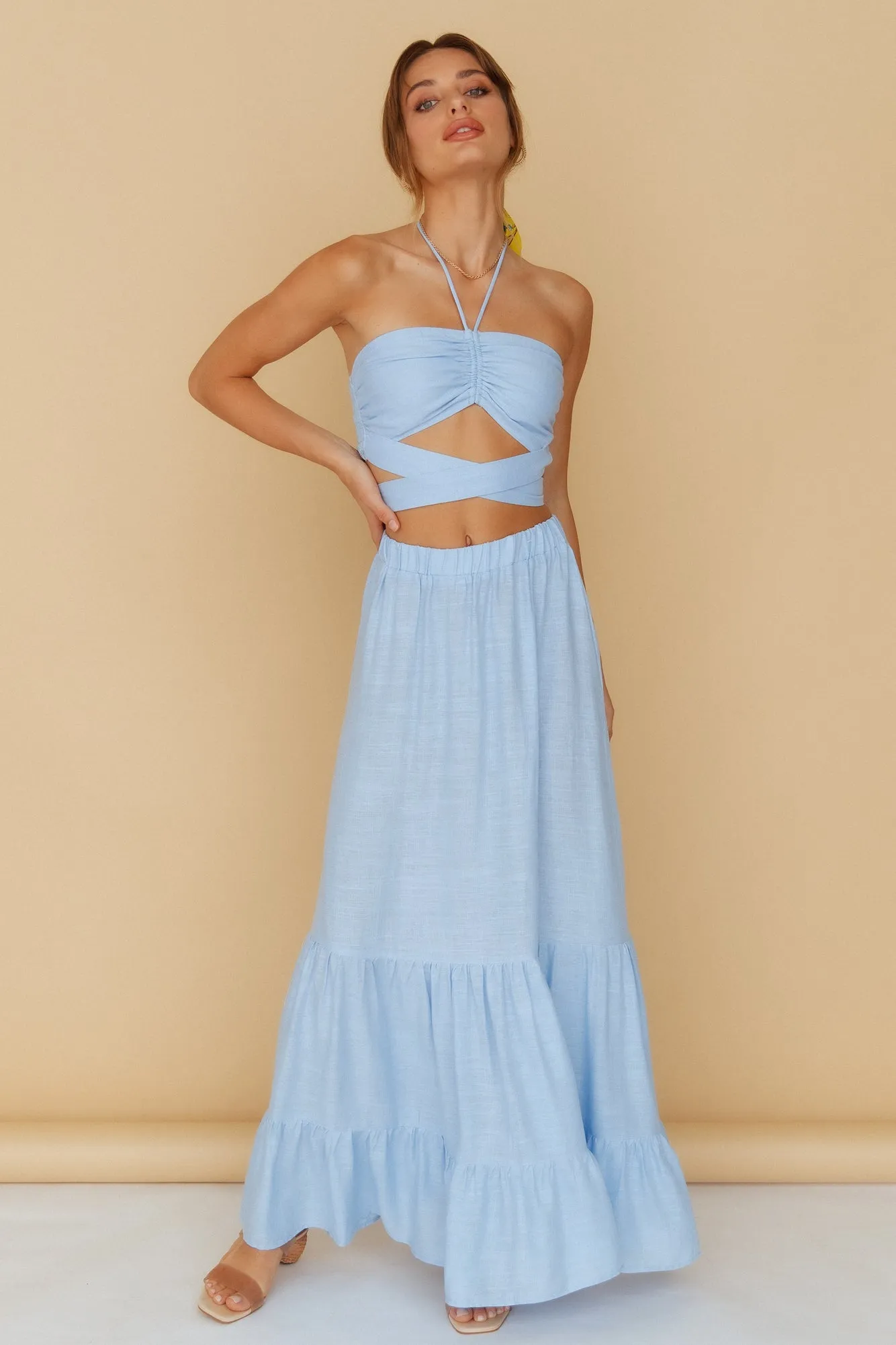 Make It Simple Maxi Skirt Blue