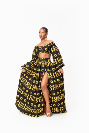 MAKENA African Print Maxi Skirt