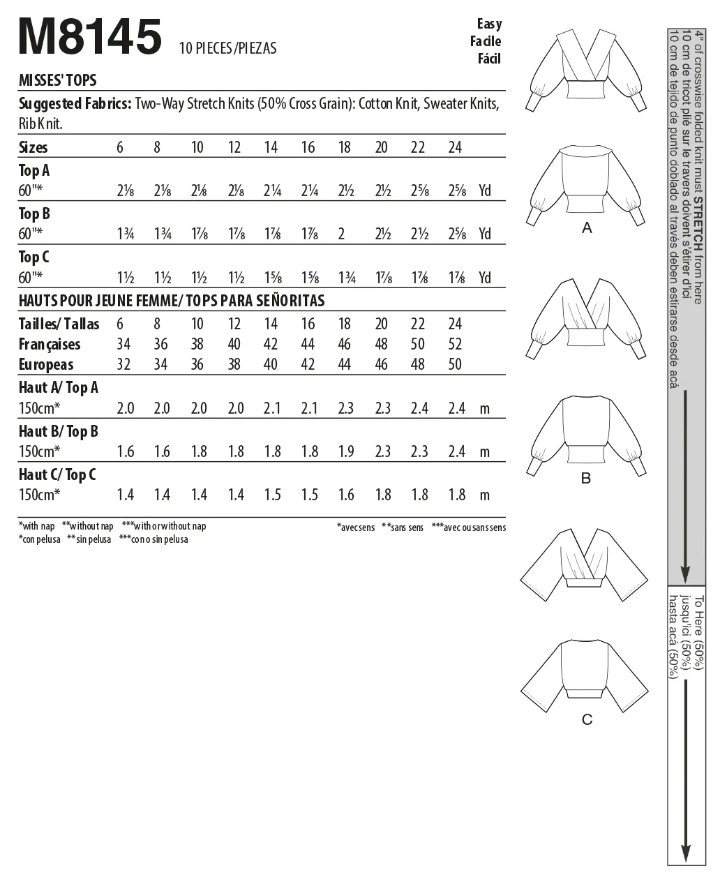 McCall's Pattern M8145 Misses' Tops