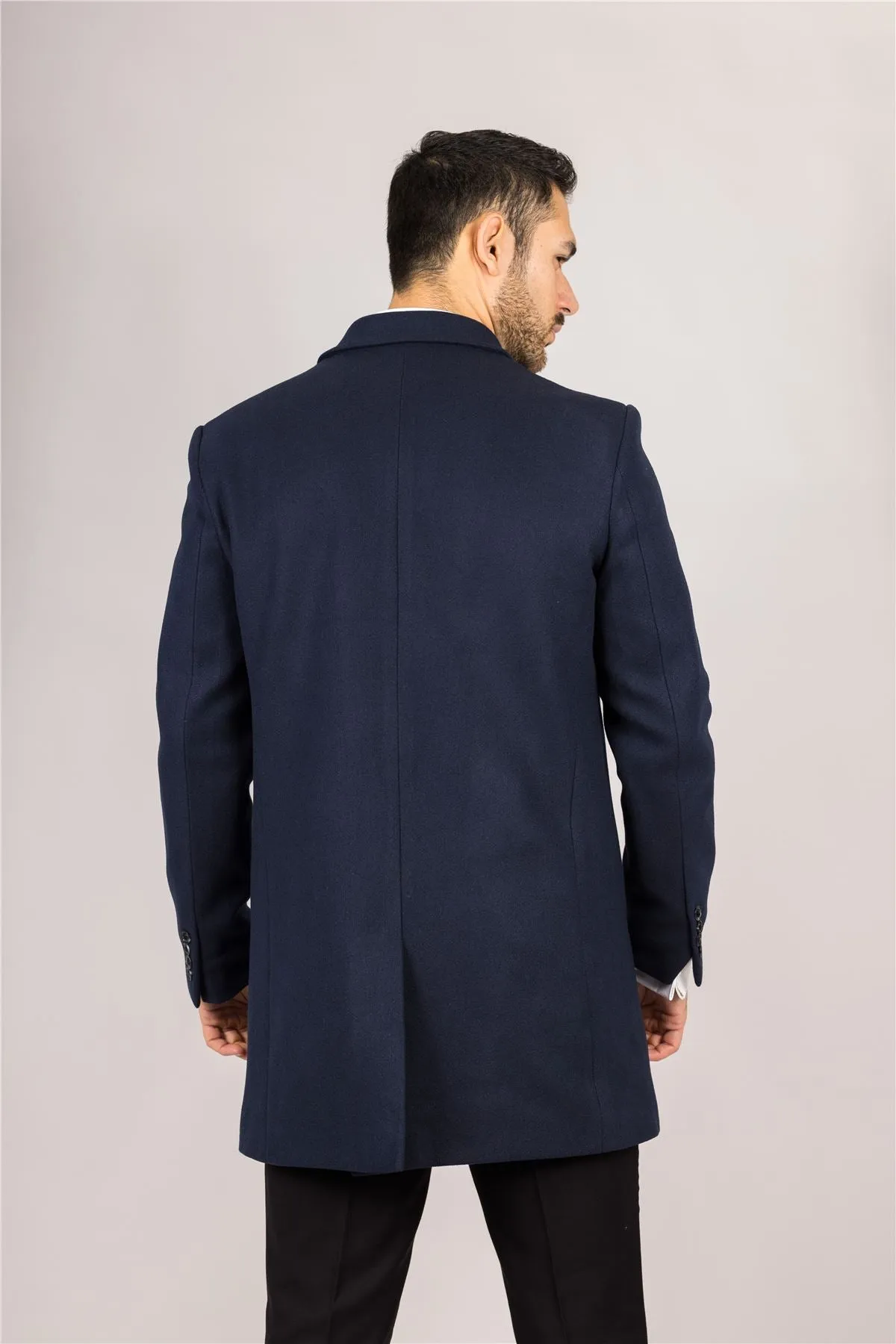 Men's Overcoat Classic Collar Wool Blend Classic Trench Coat Winter Jacket