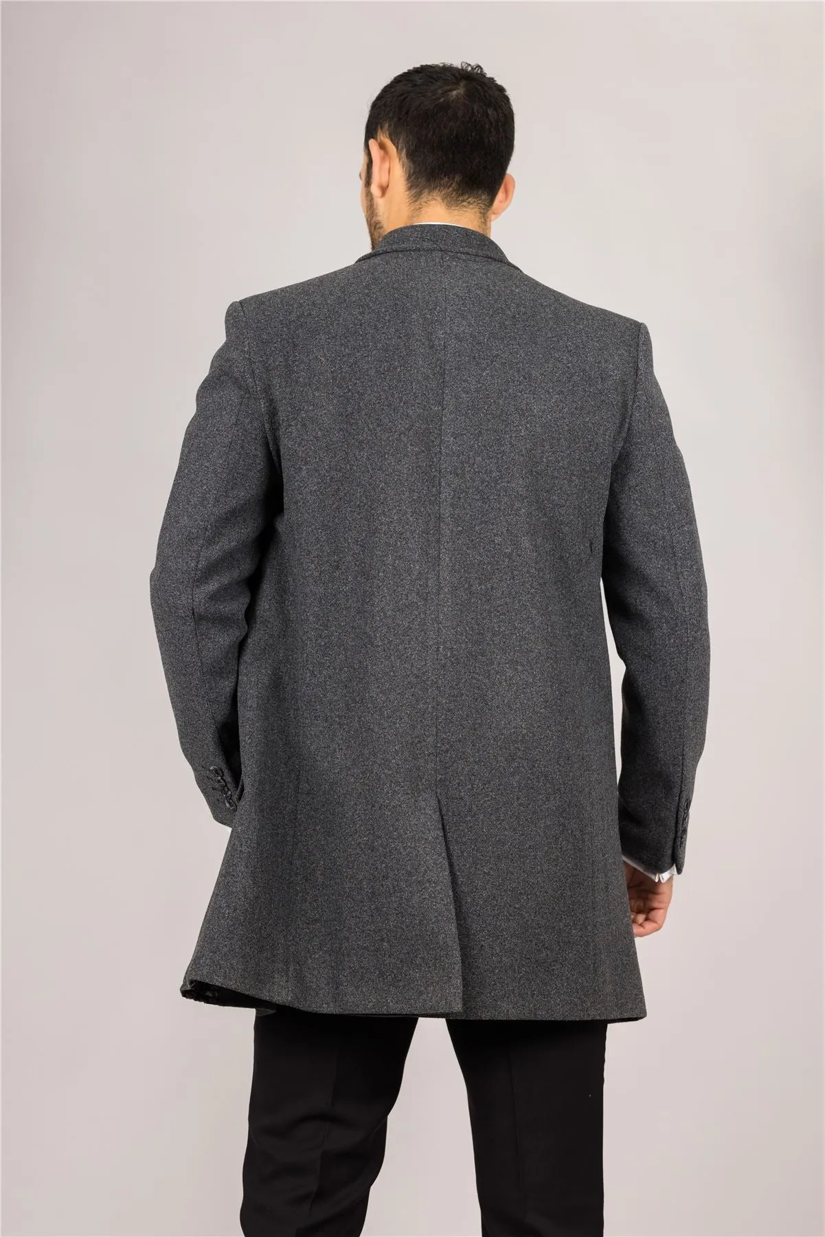 Men's Overcoat Classic Collar Wool Blend Classic Trench Coat Winter Jacket