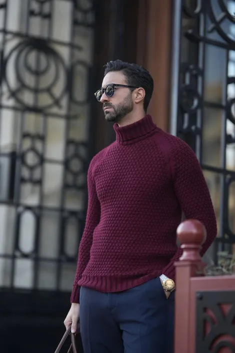 Men's Turtleneck Jumper Sweater