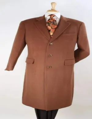 Mens Vicuna - Light Brown Coat - 100% Wool Vicuna - Light Brown Overcoat - Mens Topcoat