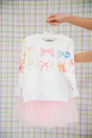 MINI KIDS BOW PRINT PULLOVER