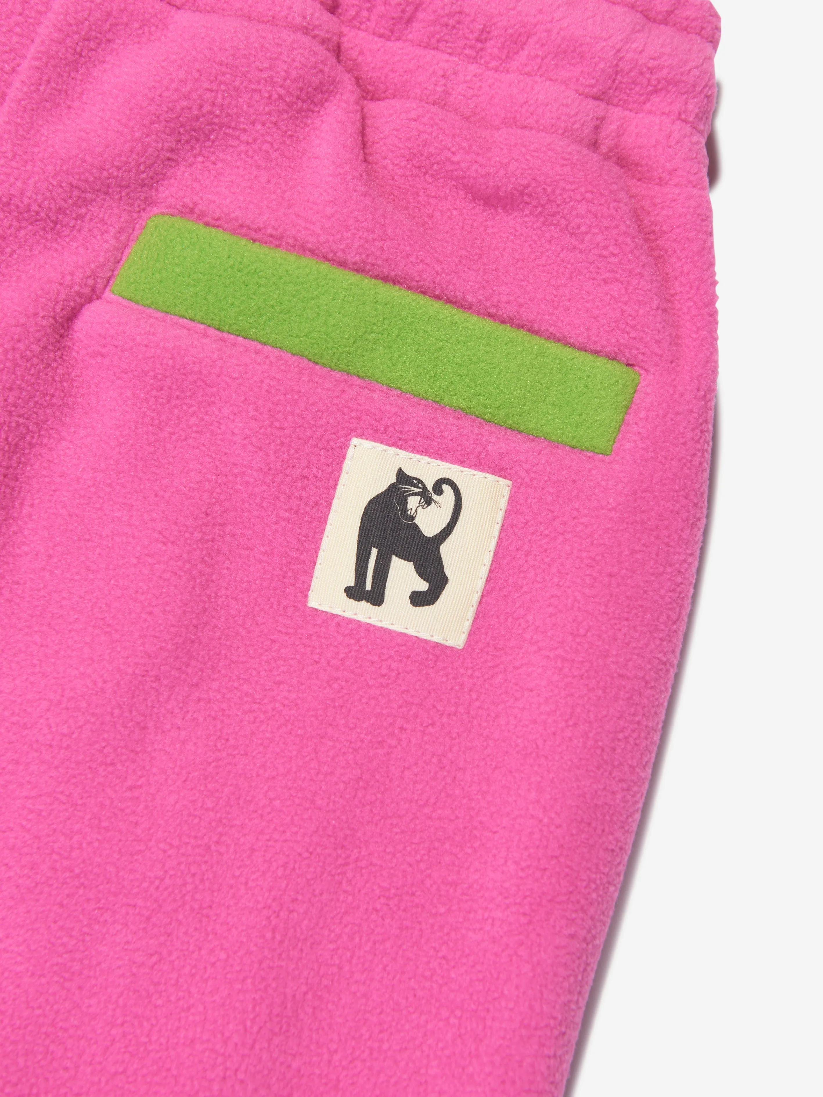 Mini Rodini Girls Fleece Panel Trousers in Pink