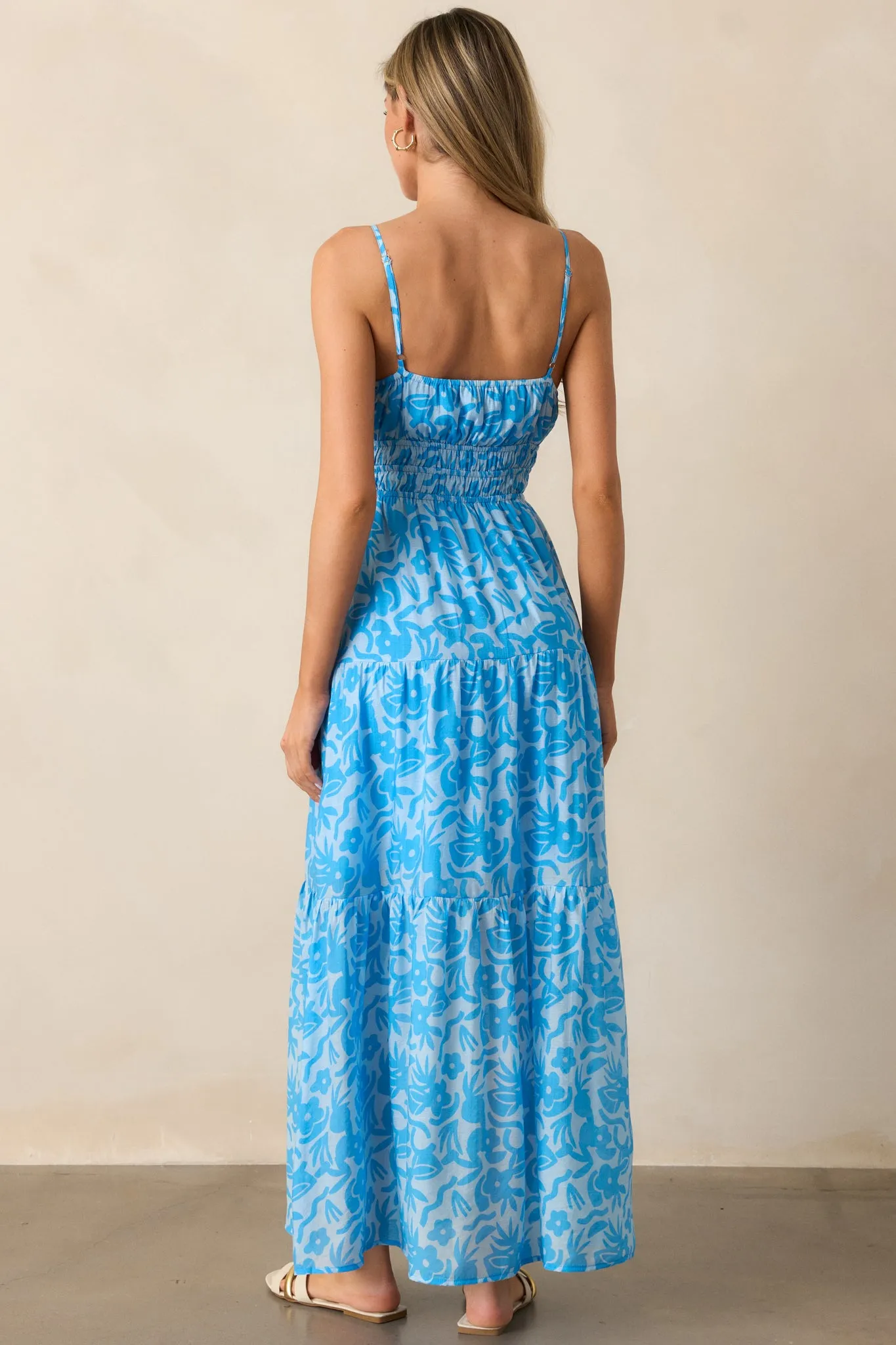 MINKPINK Enza Blue Floral Maxi Dress