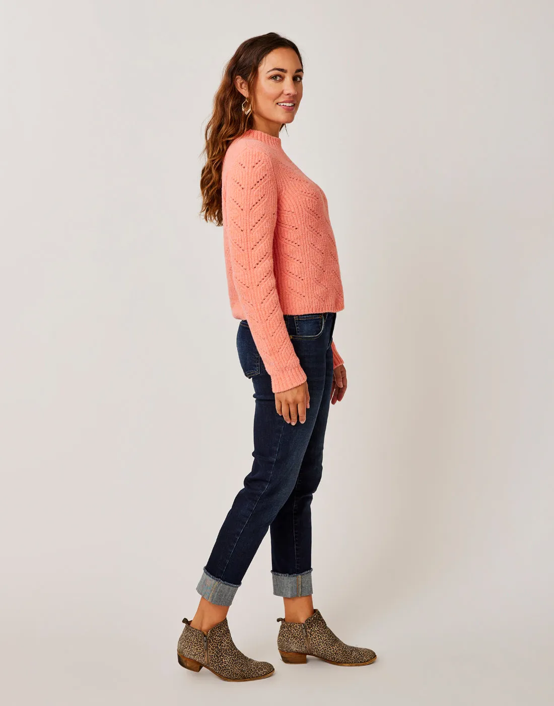 Monroe Sweater: Grapefruit Heather - FINAL SALE