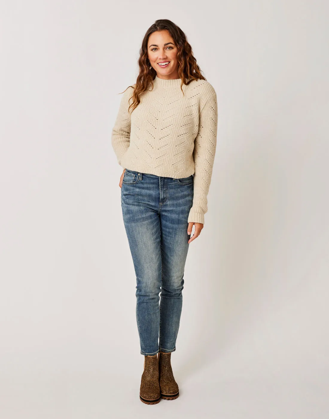 Monroe Sweater: Lt. Khaki Heather - FINAL SALE