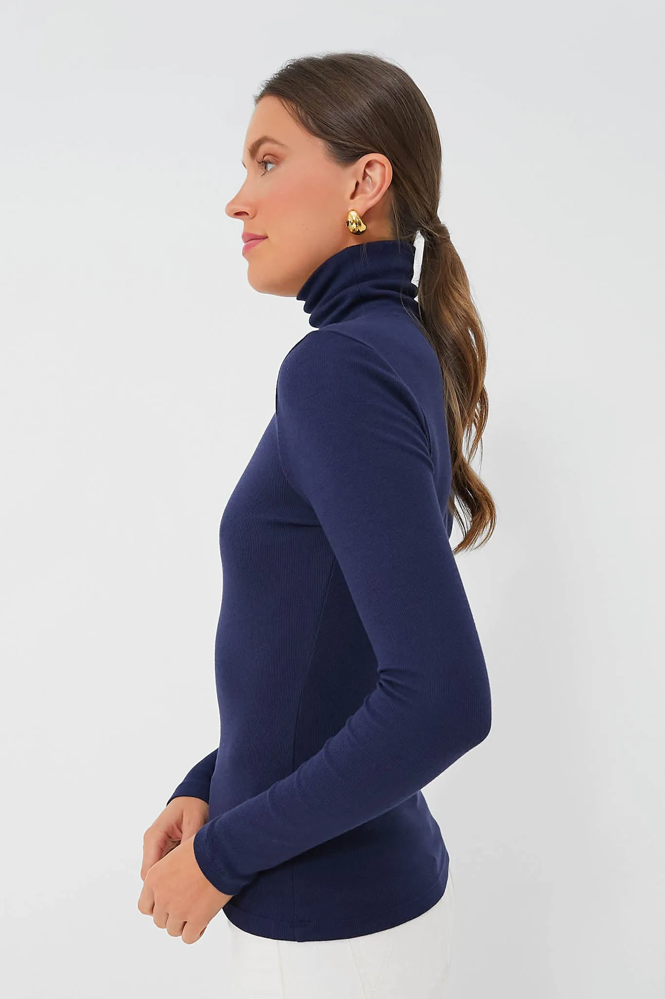 Nautical Navy Heritage Rib Turtleneck