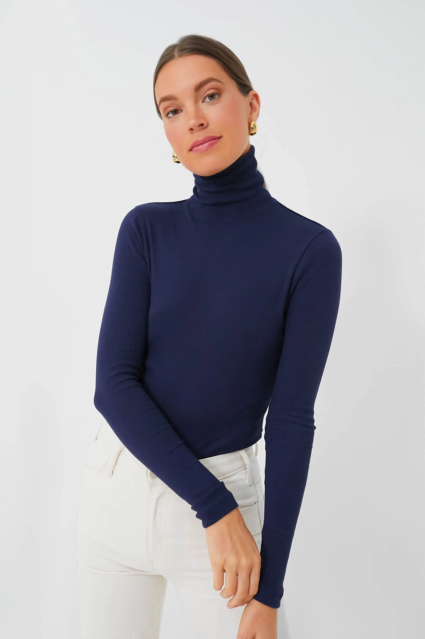 Nautical Navy Heritage Rib Turtleneck