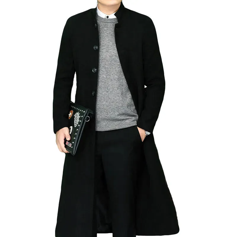 New Arrival Men’s Padded Overcoat Long Single Breasted Casual Thick Coat M-4XL