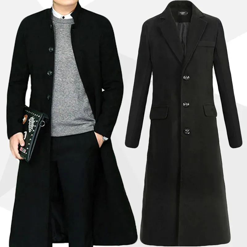 New Arrival Men’s Padded Overcoat Long Single Breasted Casual Thick Coat M-4XL