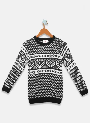 Oswal Black Boys Pullover