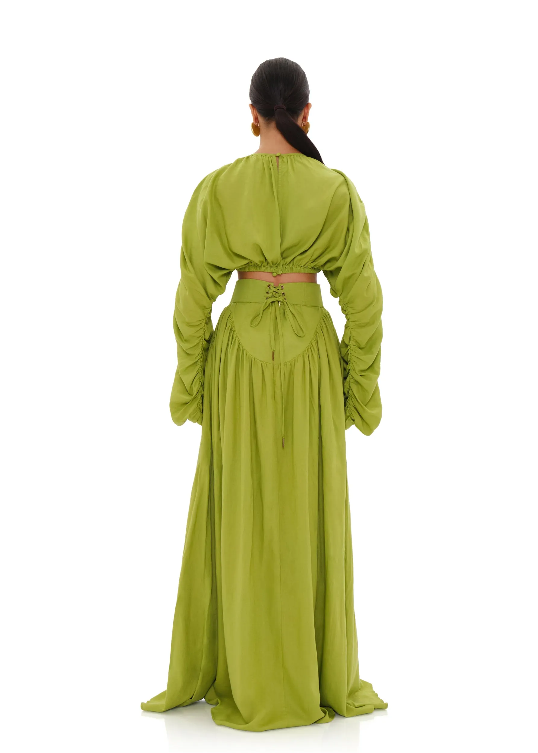 PADO CORSET MAXI SKIRT - LIME