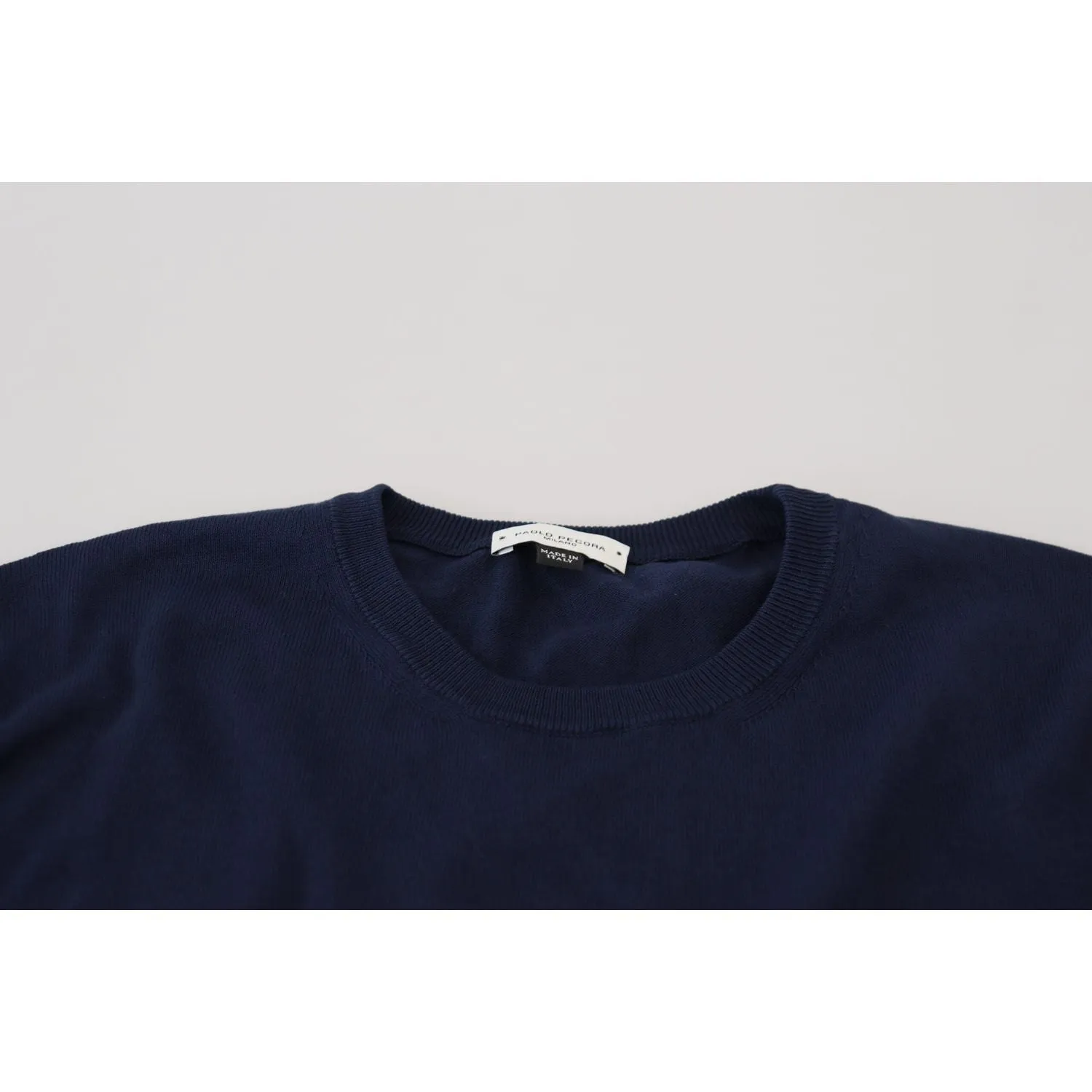 Paolo Pecora Milano Authentic Crewneck Blue Pullover Sweater