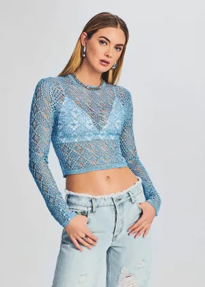 Parley Crochet Top - Sky Blue