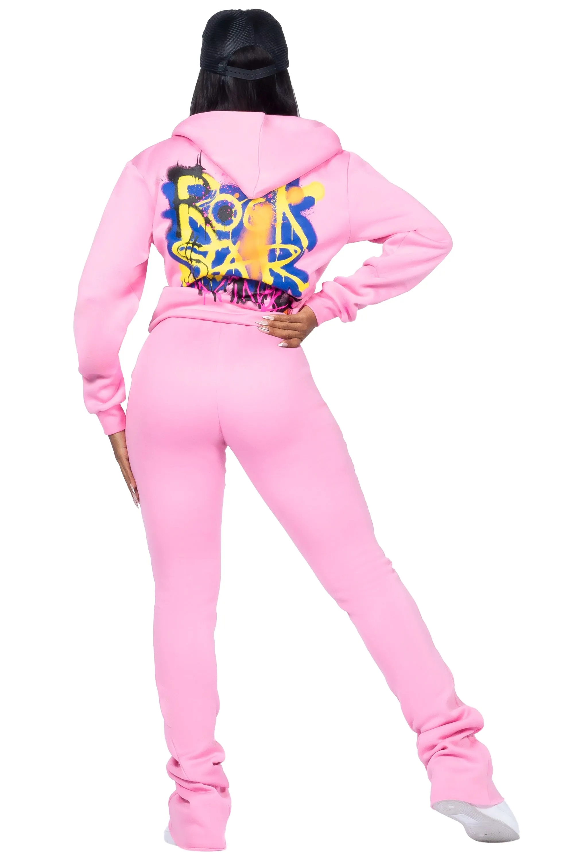 Passion Pink Zip Up Super Stacked Trackset