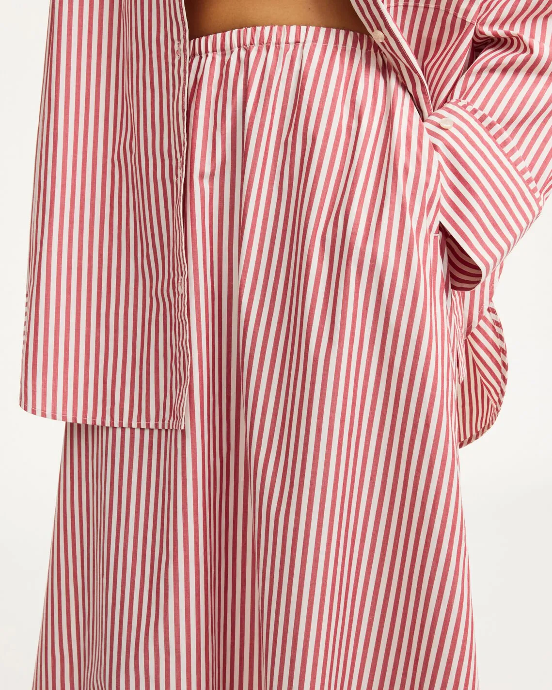 PHEOBES SKIRT | RED WHITE WITH STRIPES