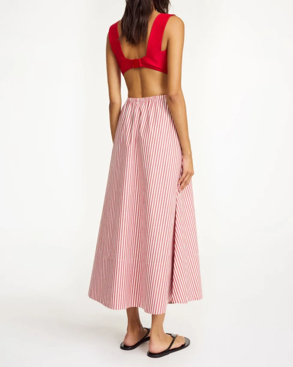 PHEOBES SKIRT | RED WHITE WITH STRIPES