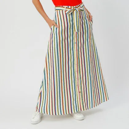 Pia Maxi Skirt Multi Stripe