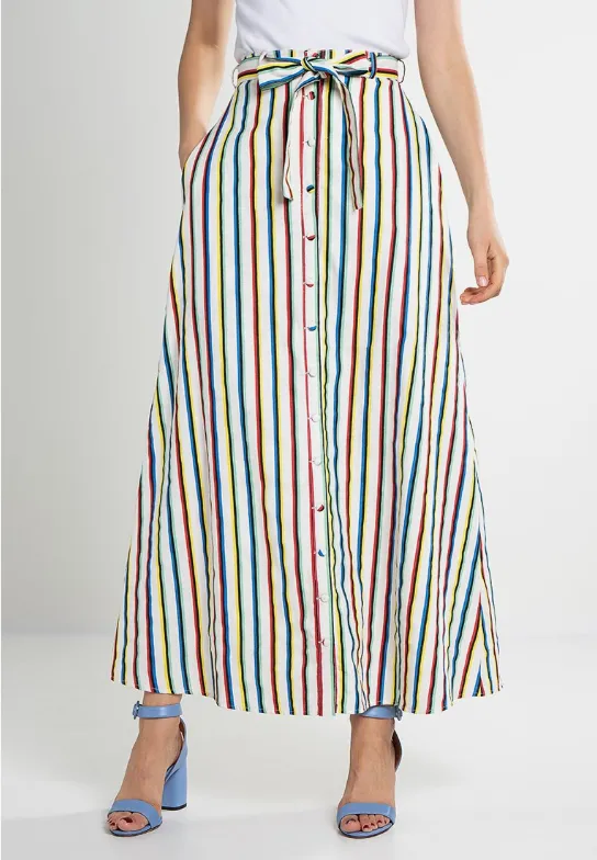 Pia Maxi Skirt Multi Stripe