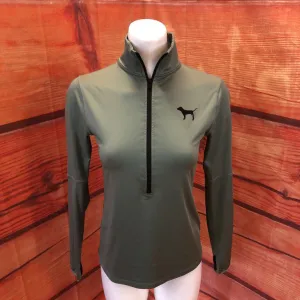 PINK VICTORIAS SECRET GREEN 1/2 ZIP ATHLETIC TOP SIZE S TCC