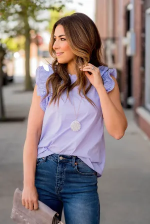 Pleated Ruffle Trim Blouse