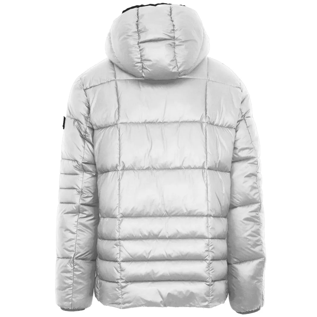 Plein Sport Small Circle Logo Quilted White Jacket