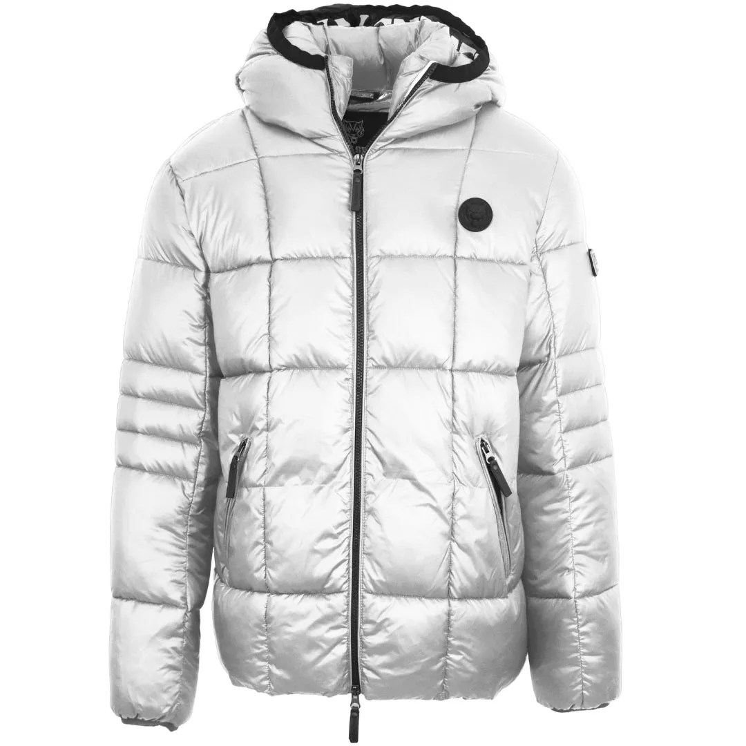 Plein Sport Small Circle Logo Quilted White Jacket