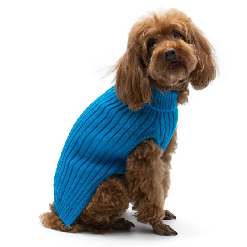 PP Basic Turtleneck Dog Sweater Blue