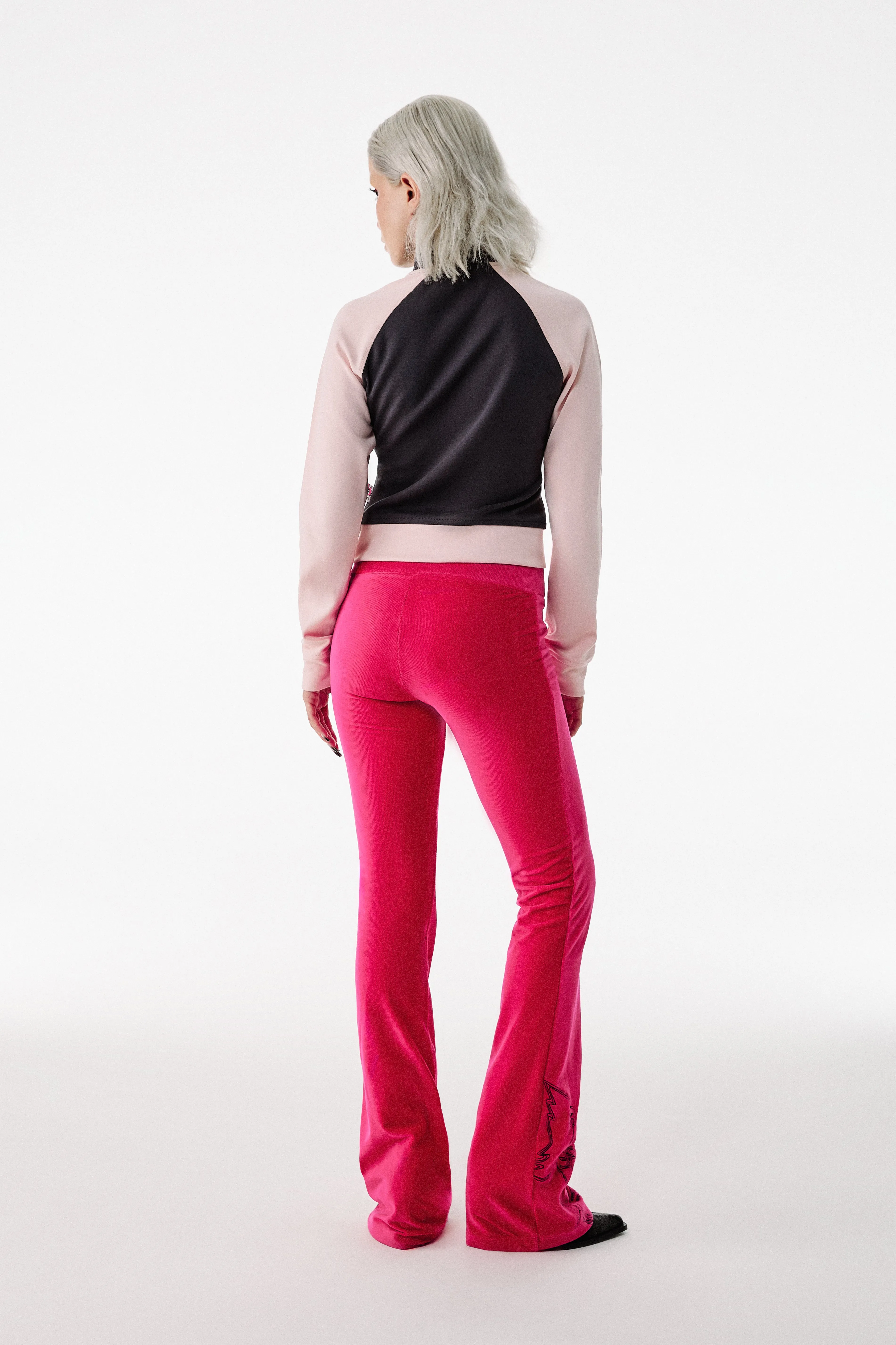 Punkyfish Flare Fuchsia Trousers Zipper Detail