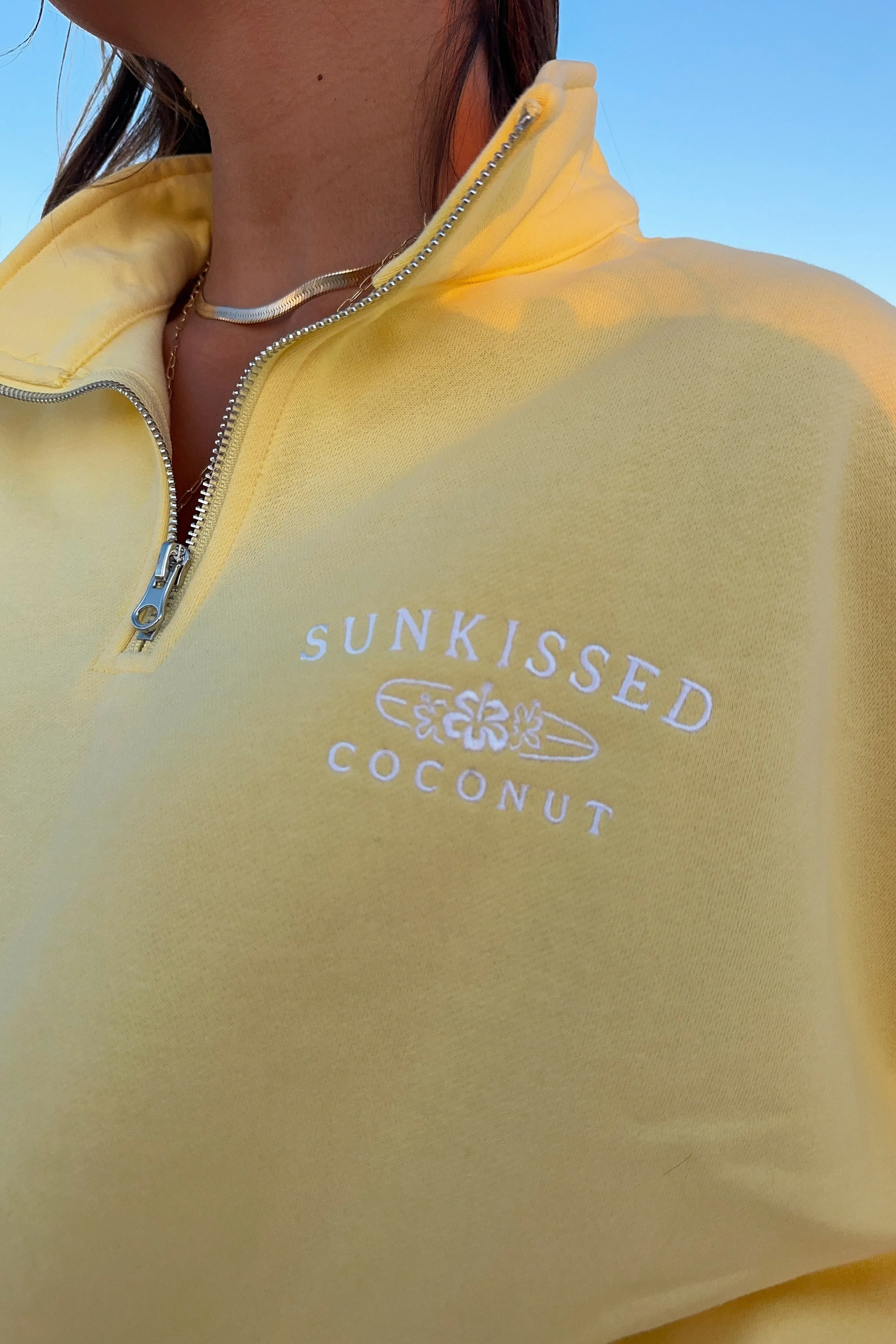 Quarter Zip Pullover in Yellow | Restocked