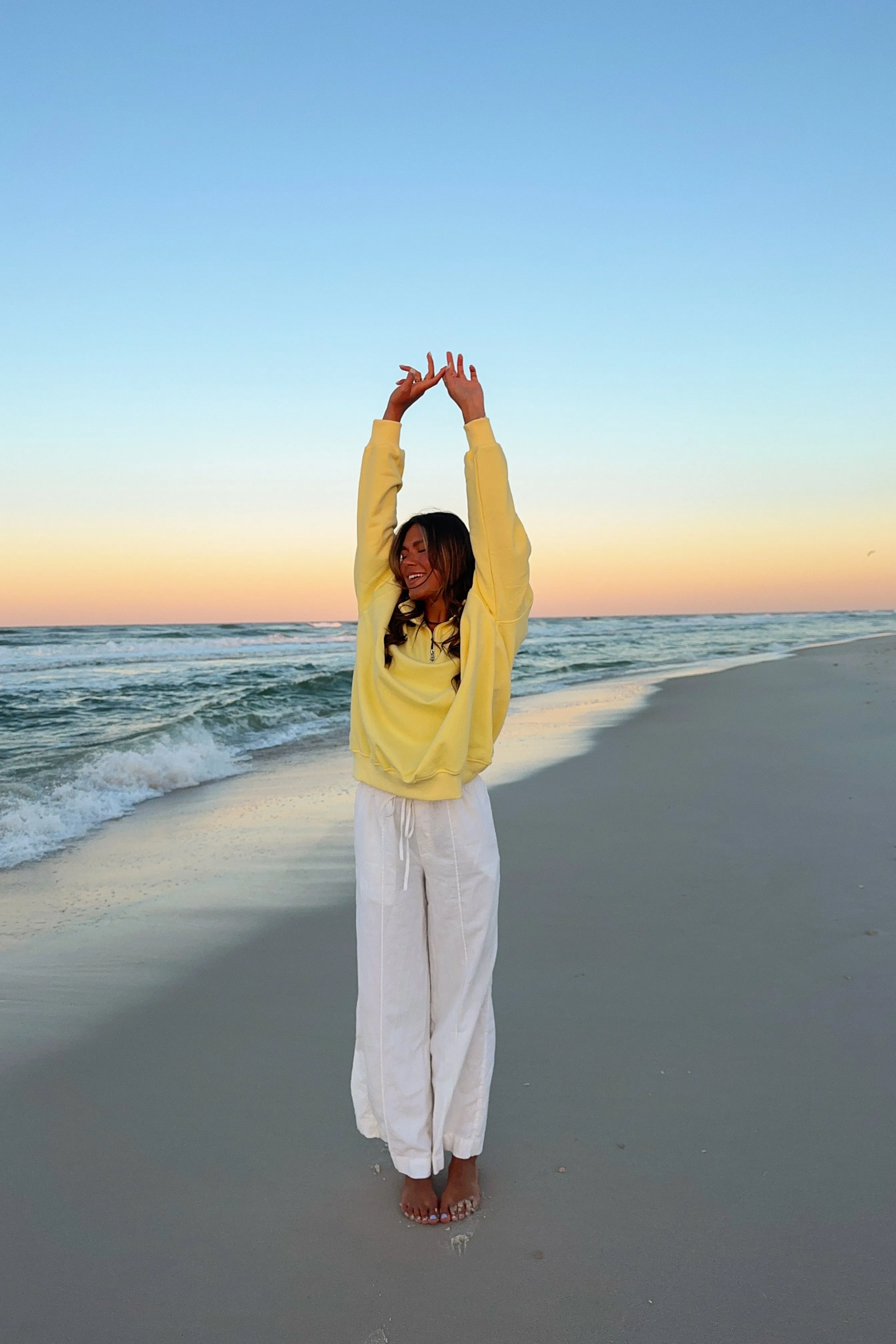 Quarter Zip Pullover in Yellow | Restocked