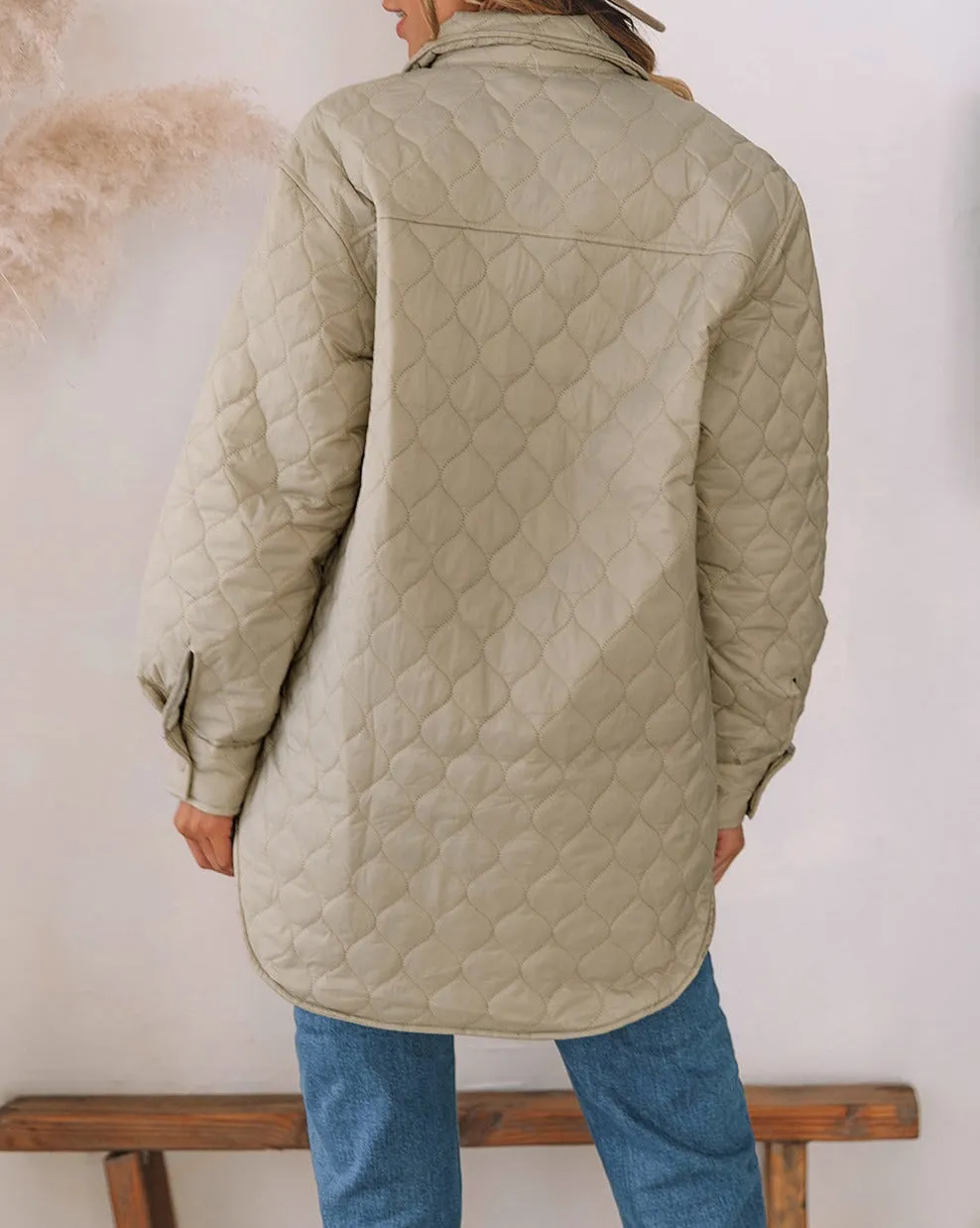 Quilted Buttoned Puffer Coat w/Pockets