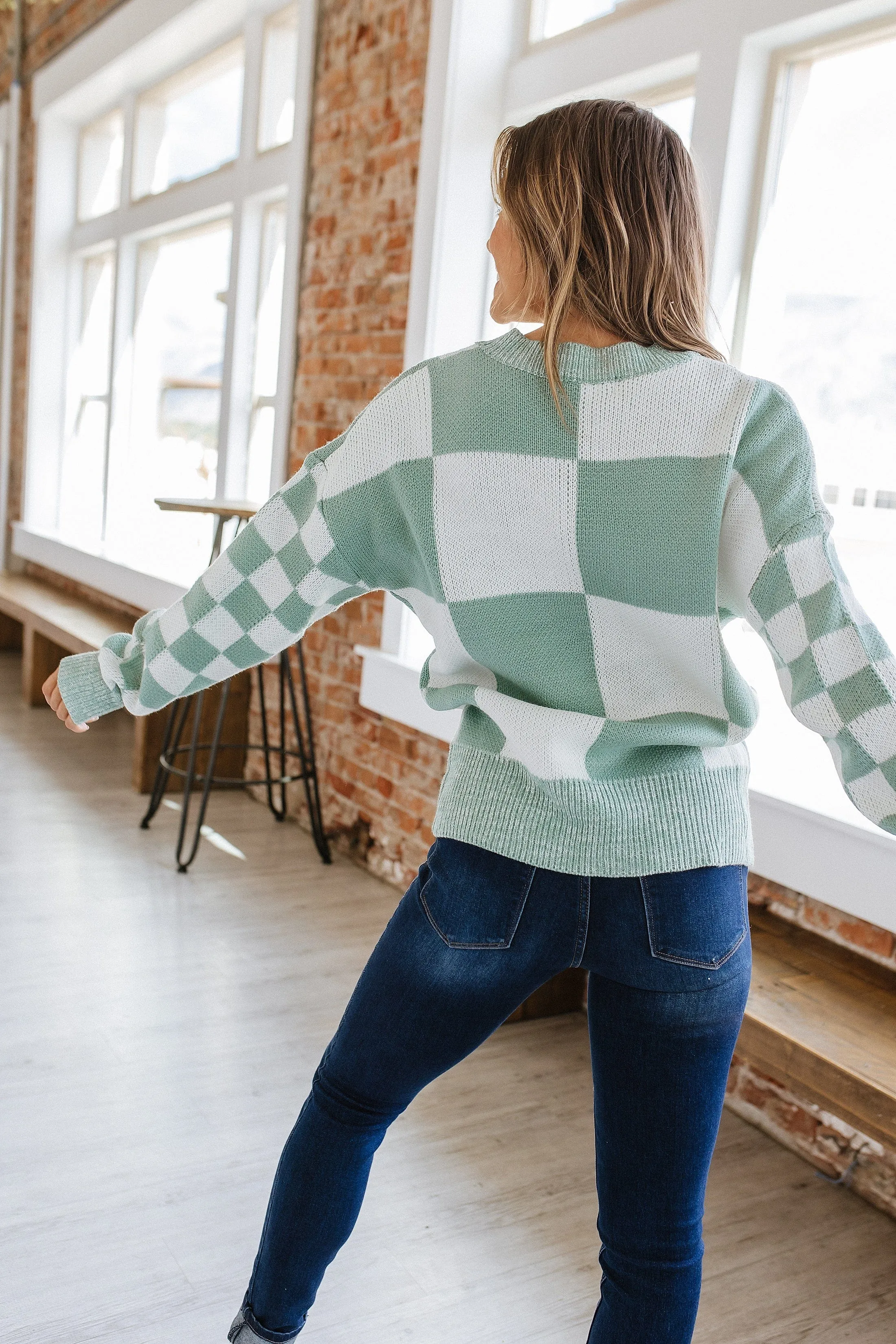 Rach Checkered Knit Sweater | S-XL