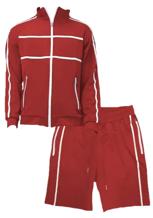 Red Jordan Track Jacket Short Set