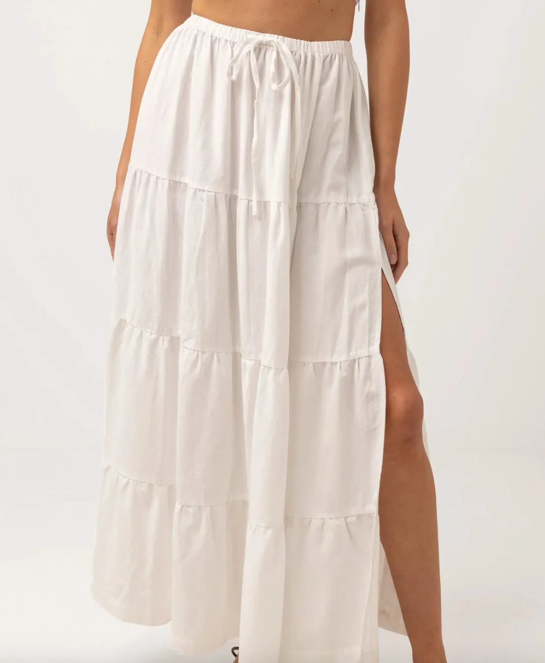 Rhythm-Villa Tiered Maxi Skirt