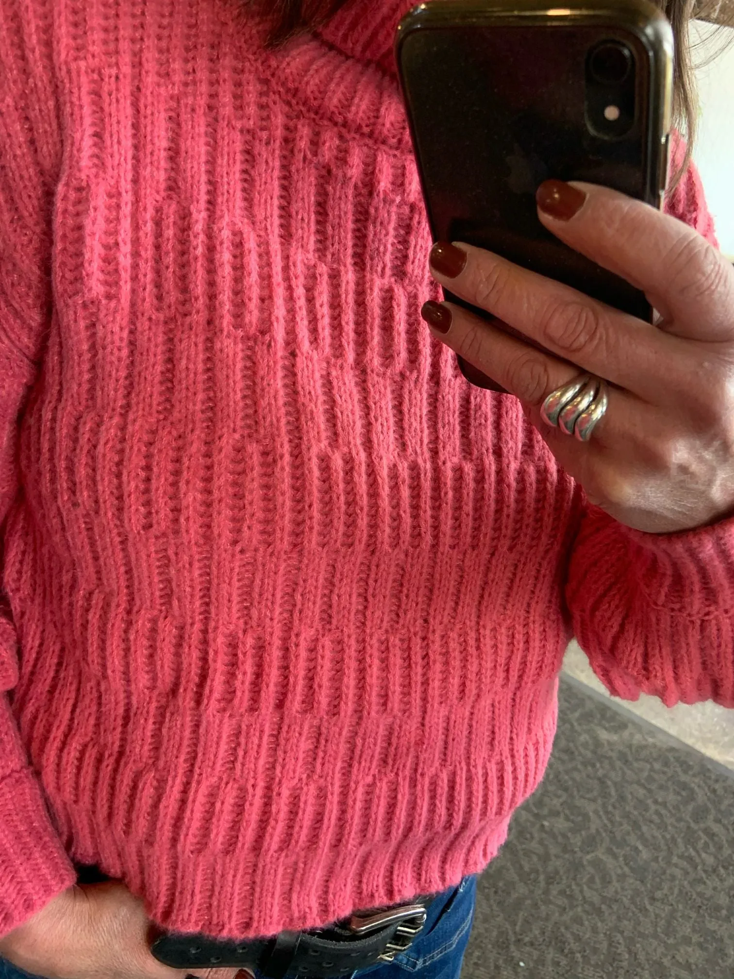 Rose Cropped Chunky Cable Turtleneck - SML