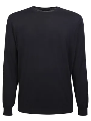 Round-neck pullover blue