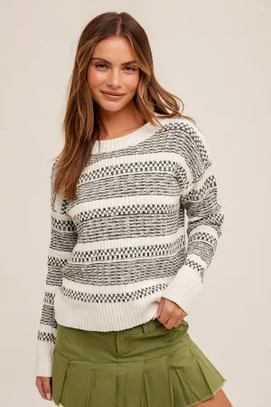 Round Neck Textured Sweater