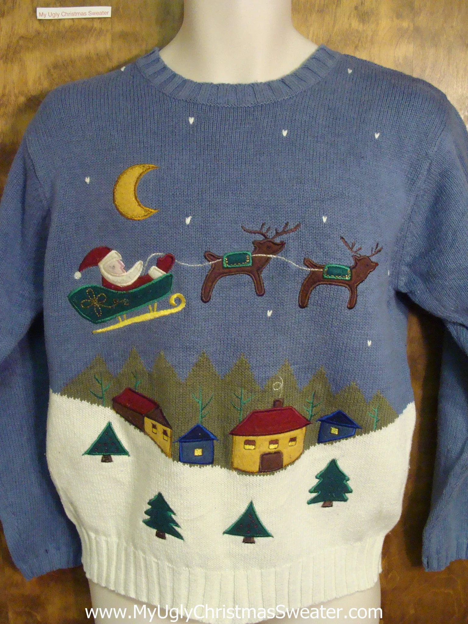 Santa Riding Back to the North Pole Ugly Sweater for Xmas