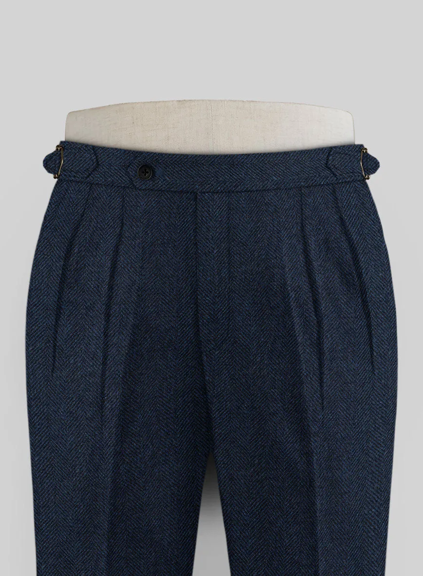 Showman Blue Herringbone Tweed Highland Trousers