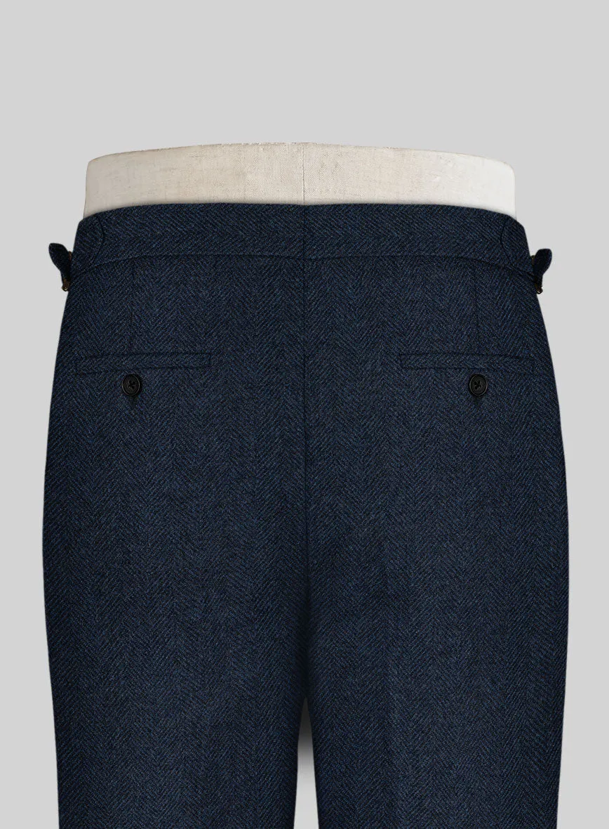 Showman Blue Herringbone Tweed Highland Trousers