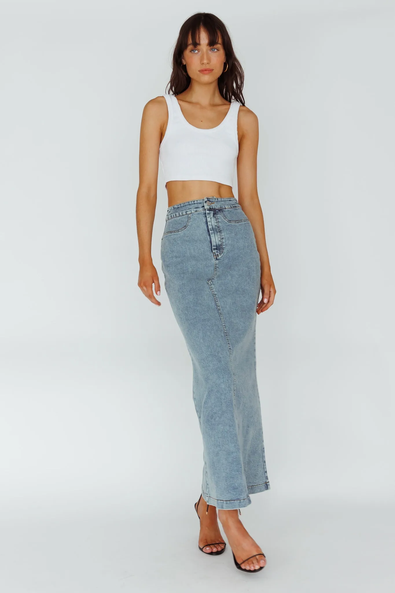 Sinead Denim Maxi Skirt Light Denim