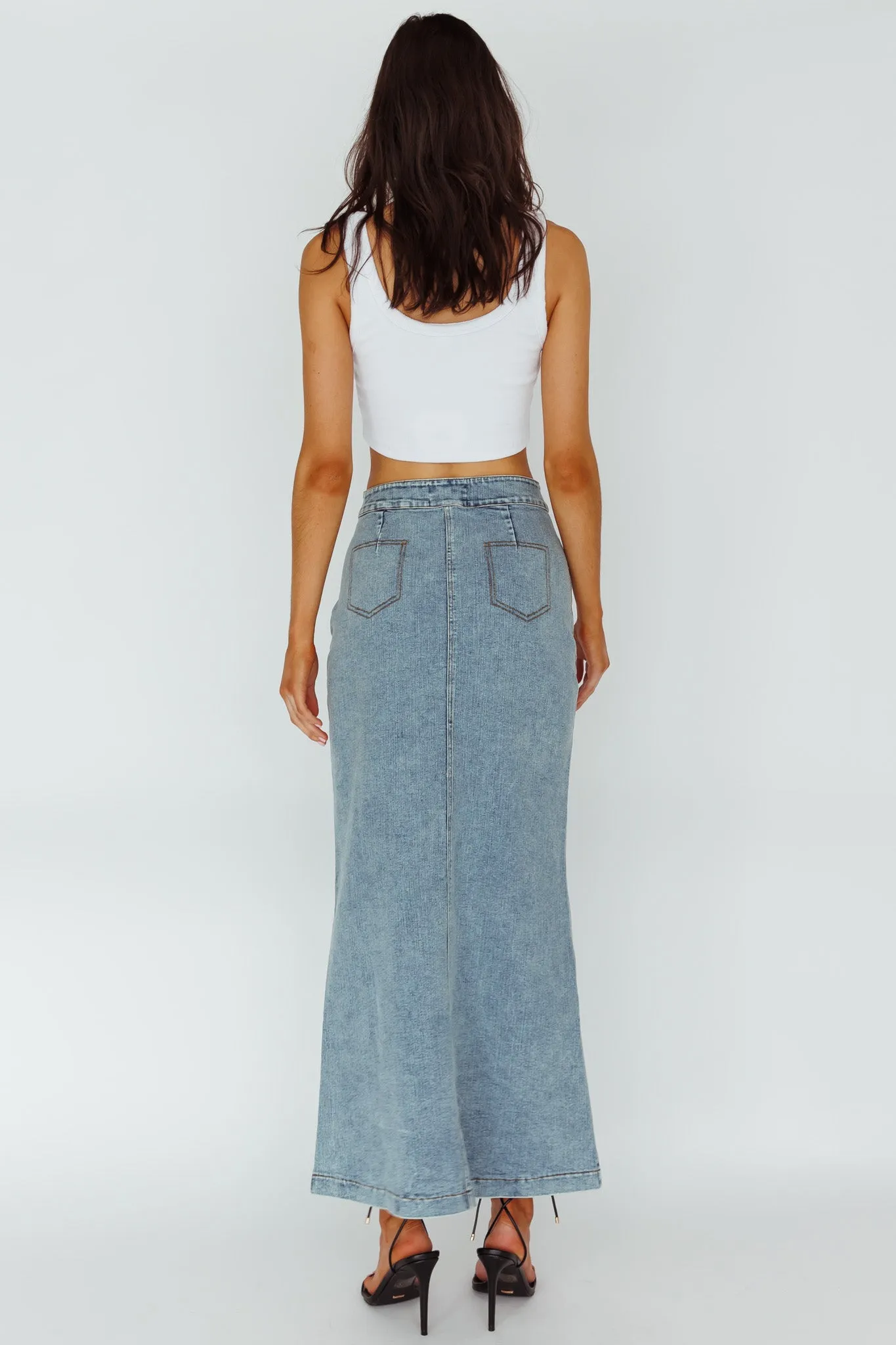 Sinead Denim Maxi Skirt Light Denim