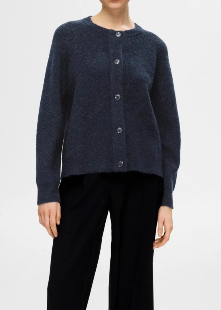 SLFLULU LS KNIT CARDIGAN | DARK SAPPHIRE